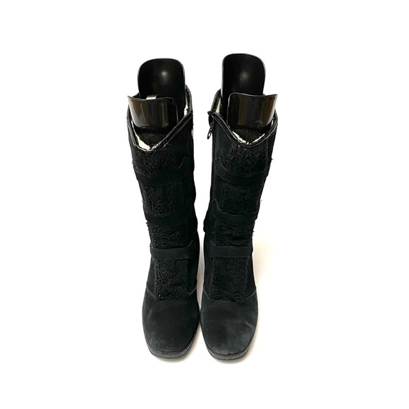 Vintage 1970s black suede fleece lined snow boots - Picture 9 of 9